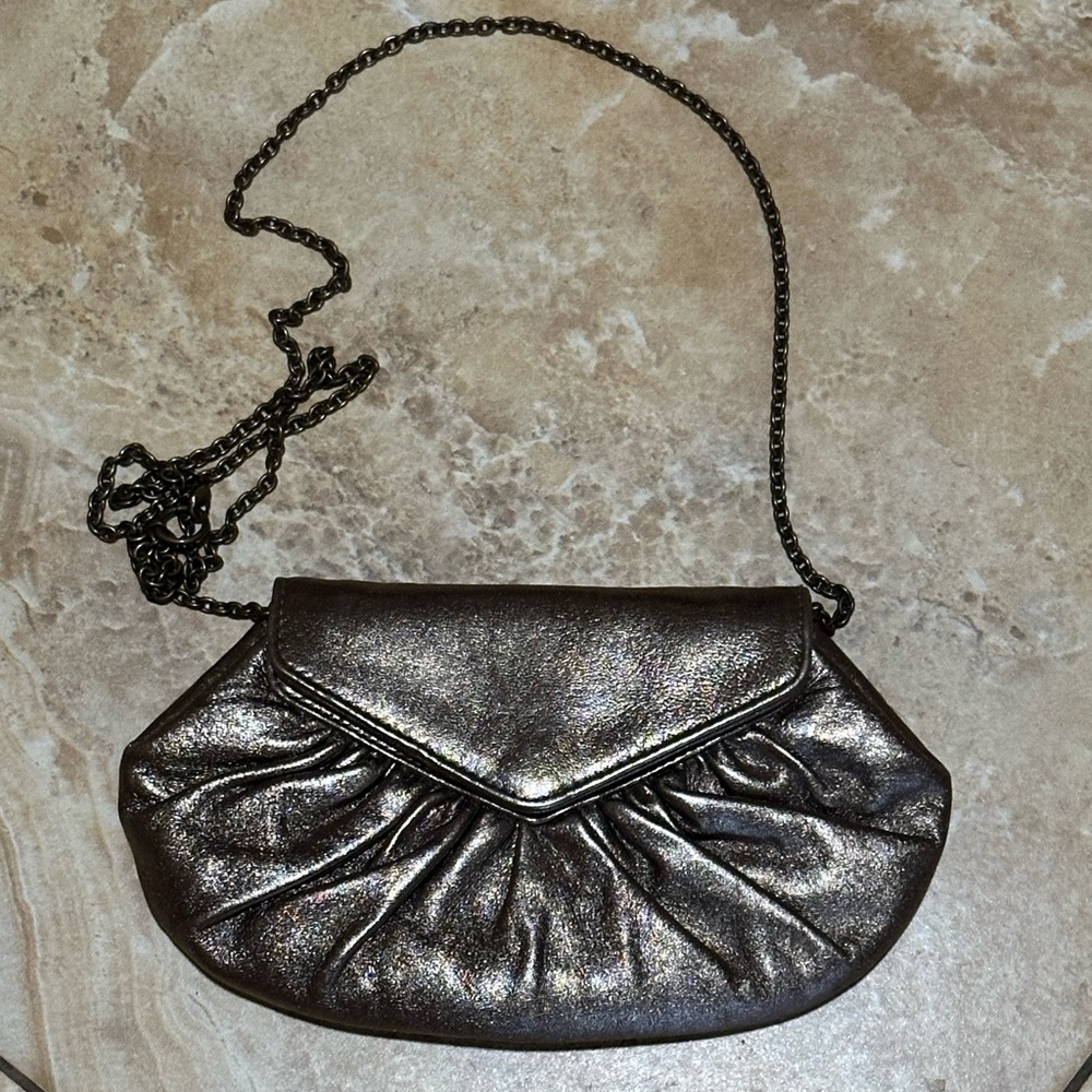 Metallic Gold Chain Clutch